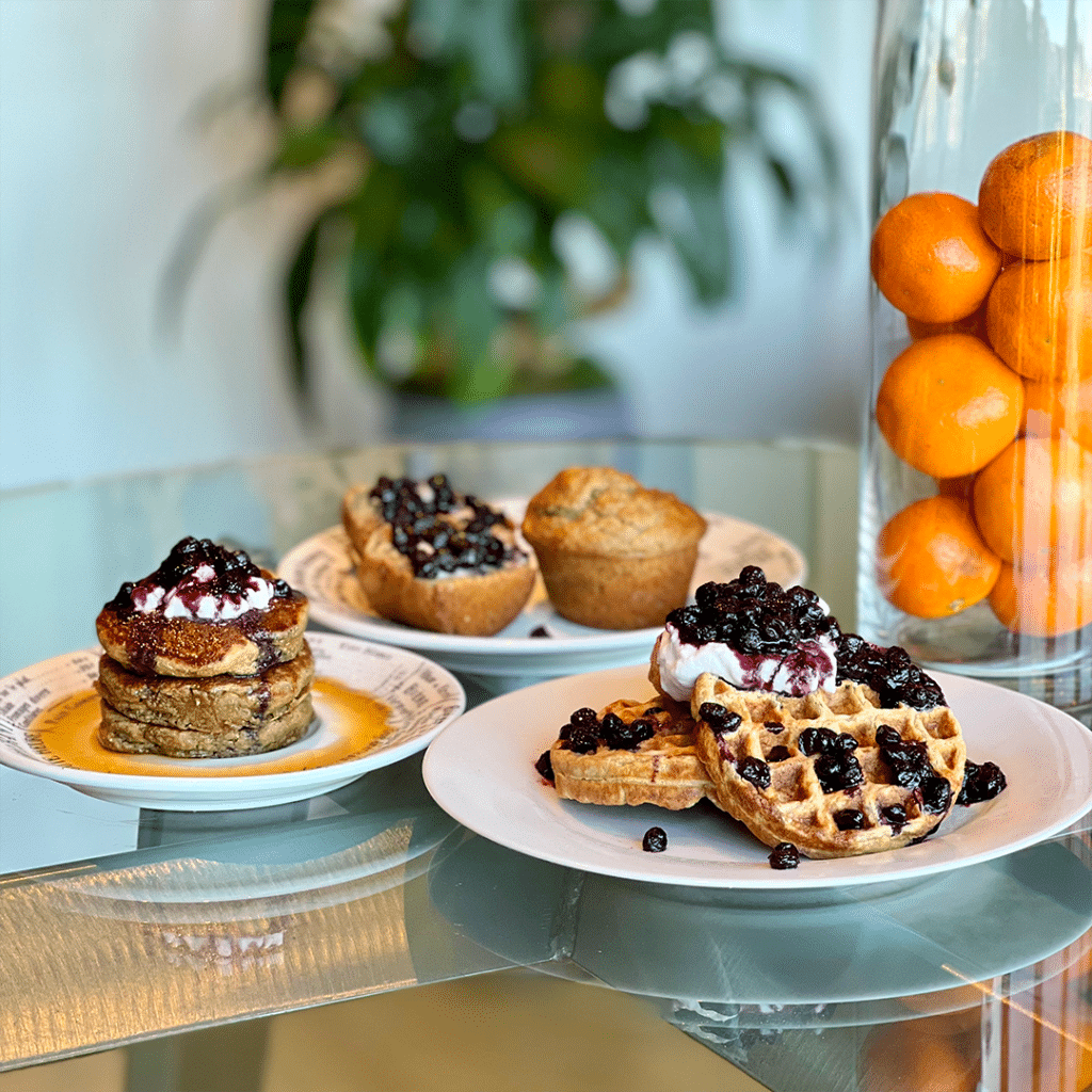 This versatile gluten-free sourdough batter makes delicious muffins, pancakes, and waffles.