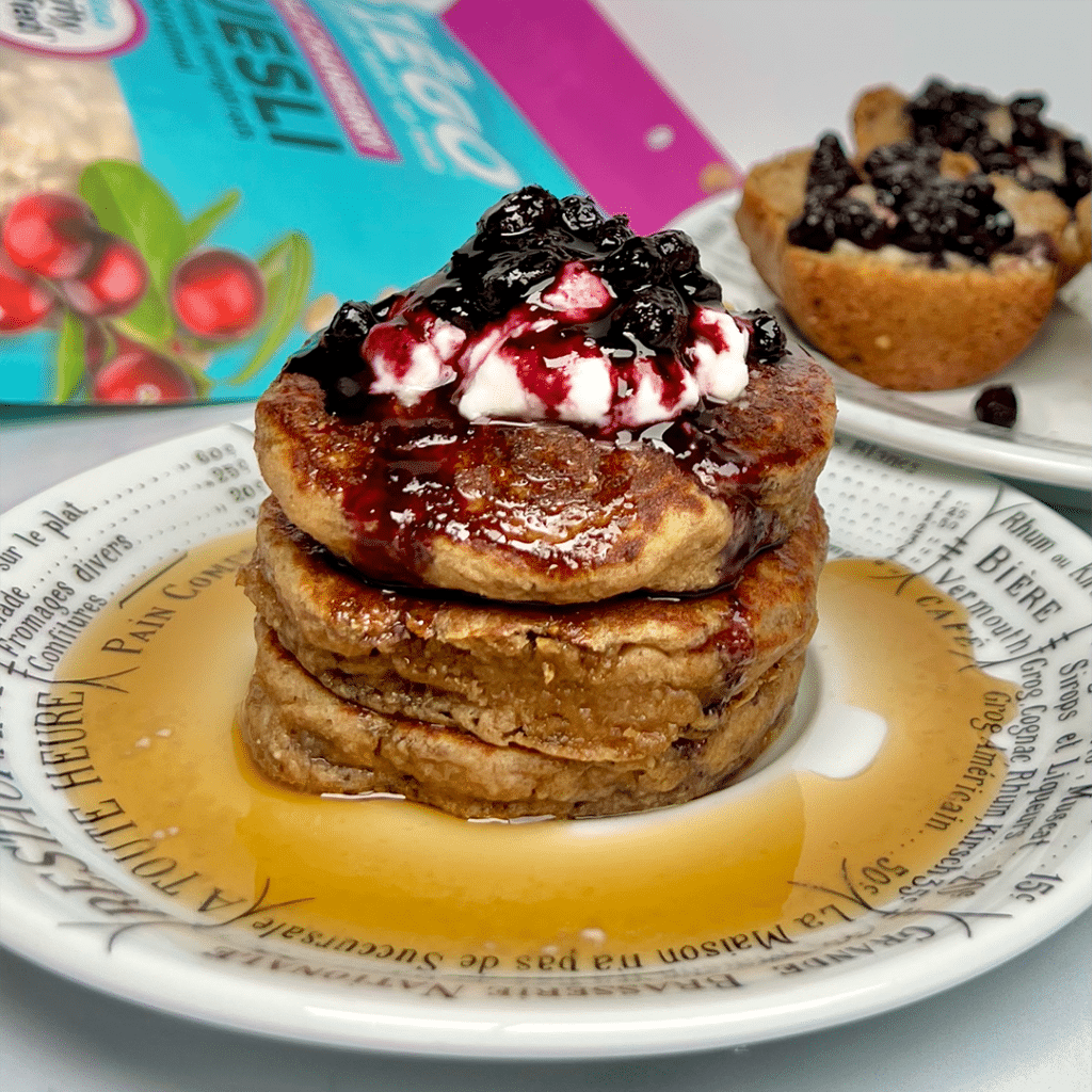 Fluffy gluten free pancakes from muesli sourdough batter