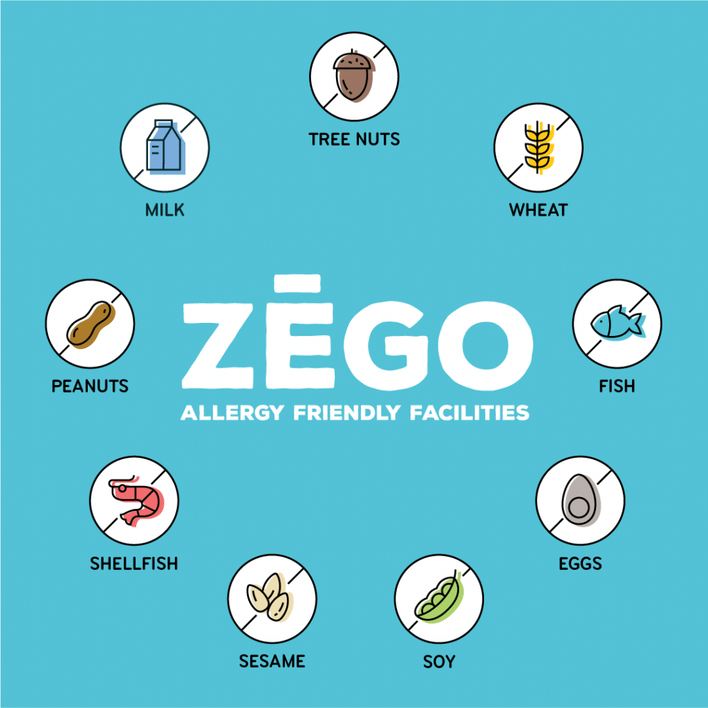 ALLERGEN INFO, BARS: We make our bars in a facility that is free of the top 9 allergens: no peanut, no tree nuts, no soy, no egg, no dairy, no fish, no shellfish, no wheat/gluten, and no sesame.