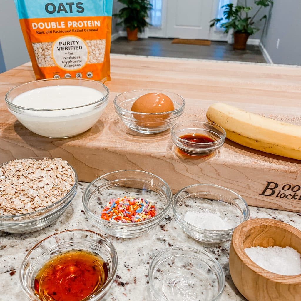 Birthday Cake Gluten Free Baked Oats Ingredients