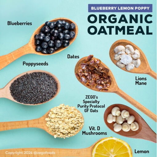 Organic Oatmeal Superfood Blueberry Lemon Poppy 1 Bag - Image 2